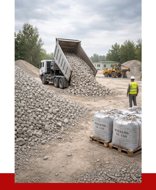 Известняковый щебень фракция 70-150 в Серове от 1275 р. | ПРОНЕРУДСрв