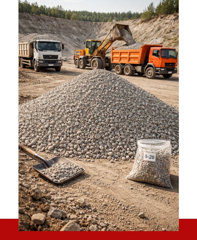 Доломитовый щебень фр. 5-20 в Серове от 4285 р. | ПРОНЕРУДСрв