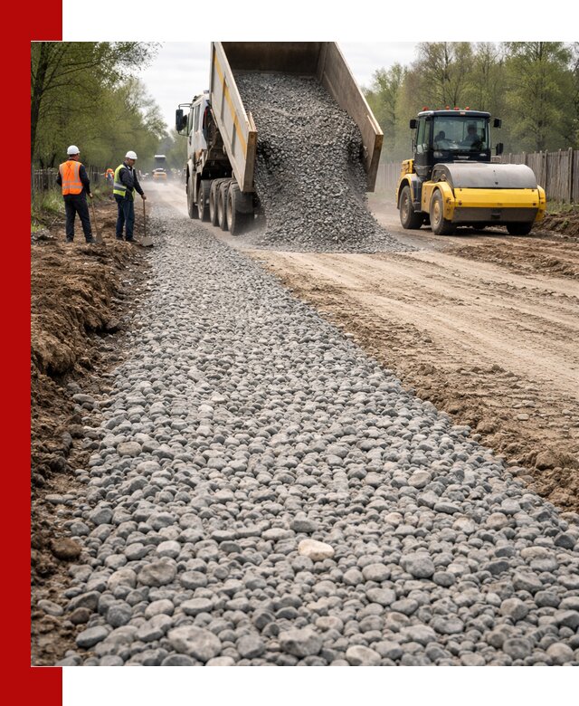 Доставка щебня для отсыпки дорог в Серове высокого качества