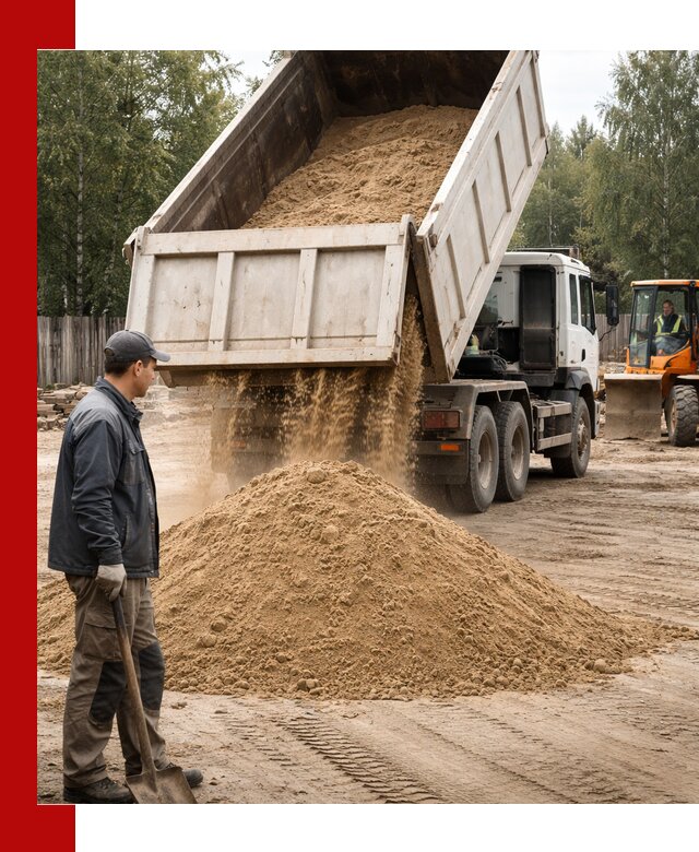 Доставка и продажа песка с разгрузкой в Серове