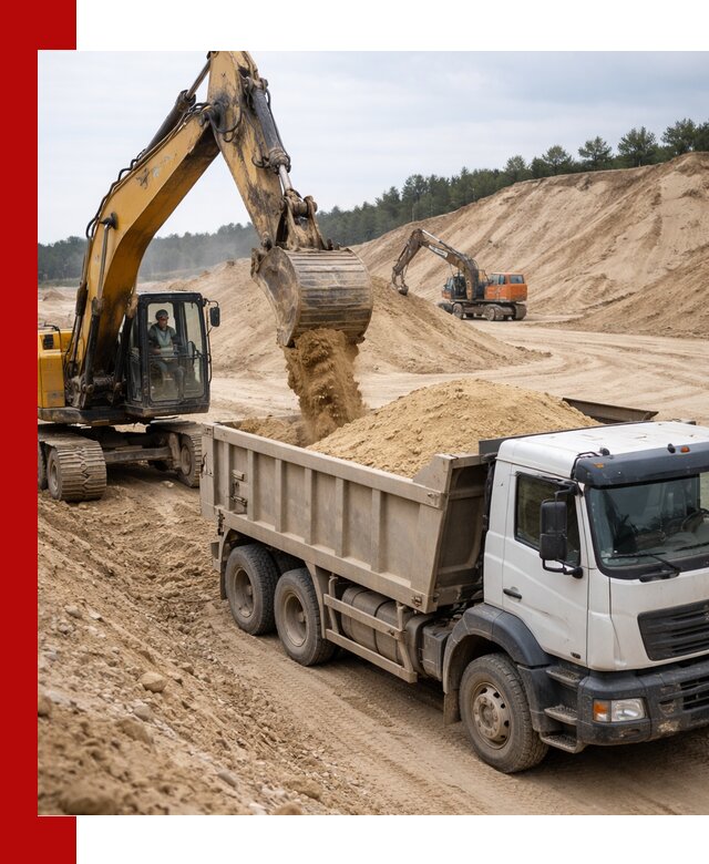 Доставка карьерного песка с самосвалами и разгрузкой в Серове