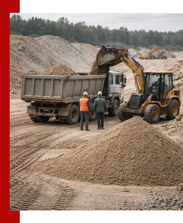 Карьерный среднезернистый песок с доставкой в Серове