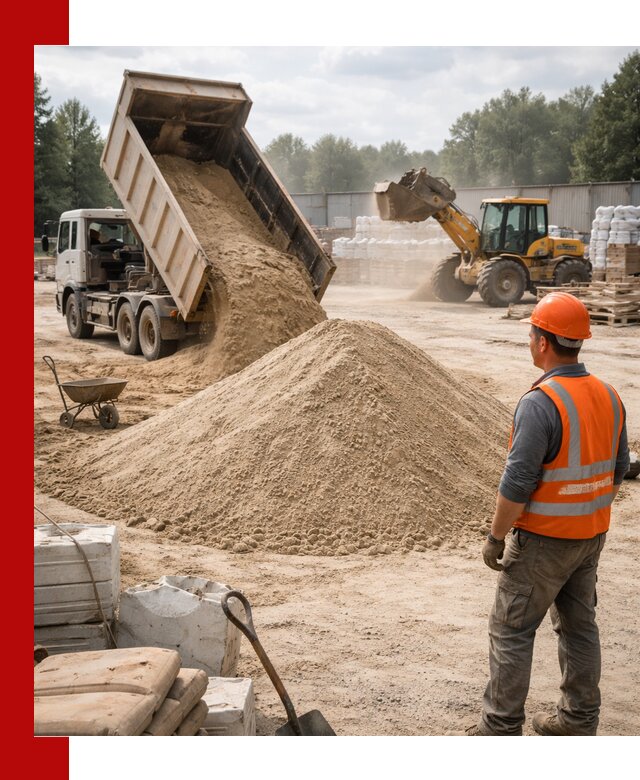 Доставка строительного песка с самосвалом в Серове