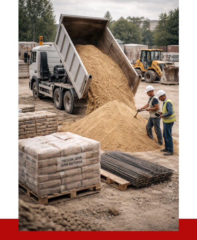 Песок для бетона в Серове от 2551 р. с доставкой, ПРОНЕРУДСрв