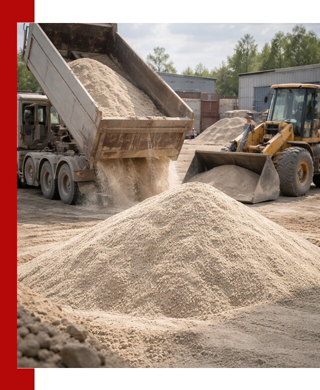 Кварцевый песок с доставкой в Серове для строительных работ