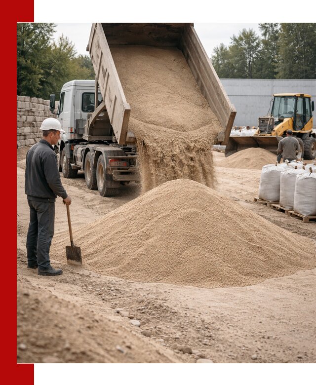 Кварцевый песок фракция 0–3 мм с доставкой в Серове