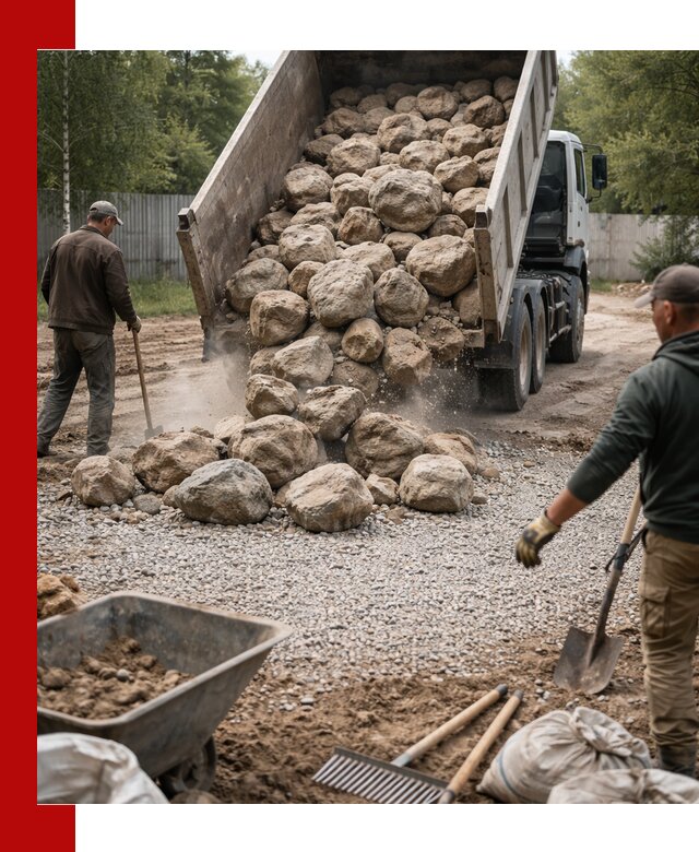 Доставка и укладка булыжника в Серове