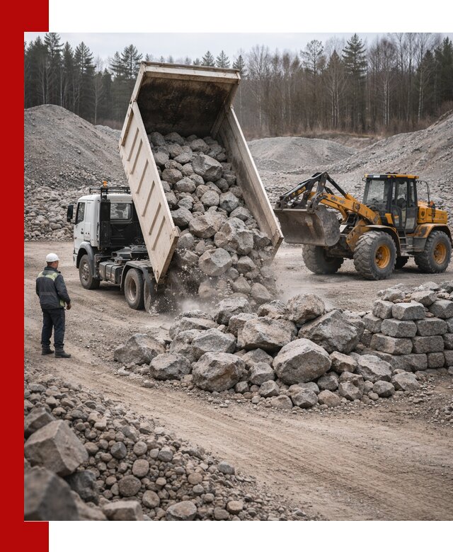 Доставка и продажа бутового гранитного камня в Серове