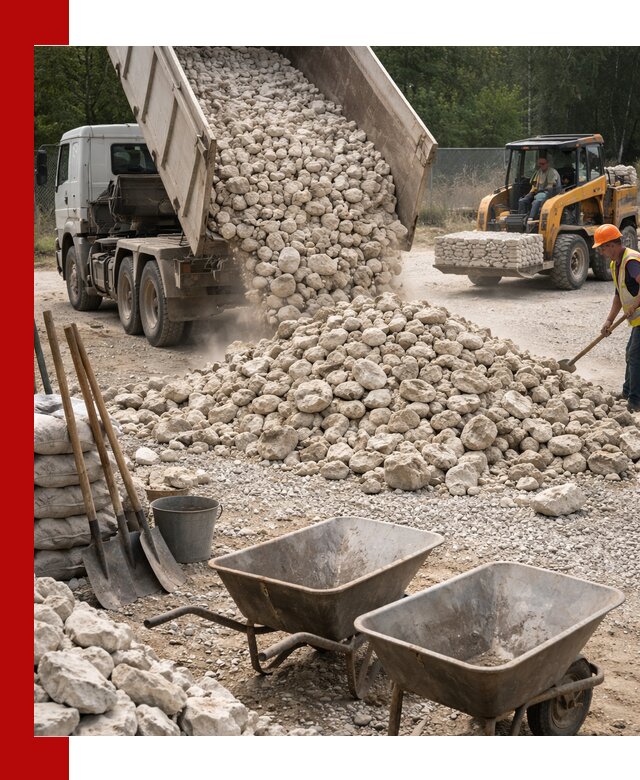 Доставка и продажа бутового известнякового камня в Серове