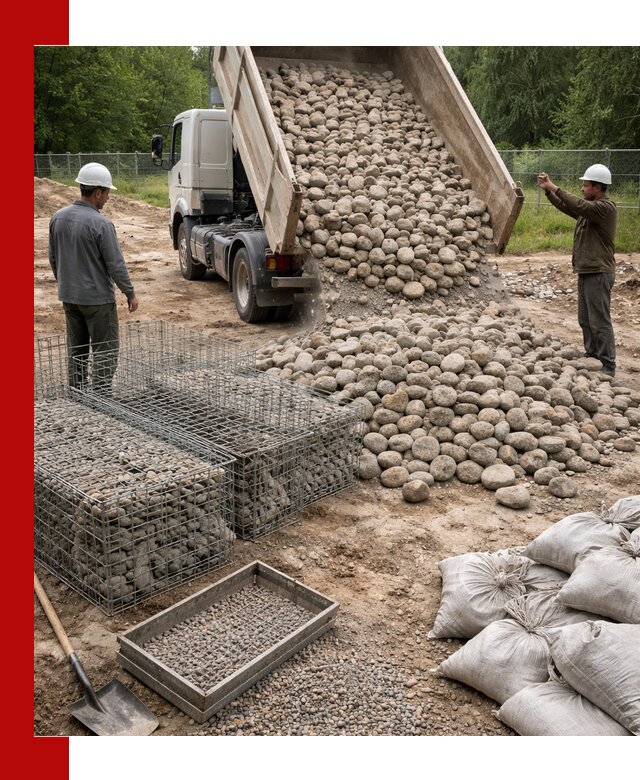 Камень для габионов фракция 70–151 в Серове