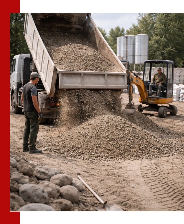 Доставка ПГС С3 в Серове самосвалами и миксерами