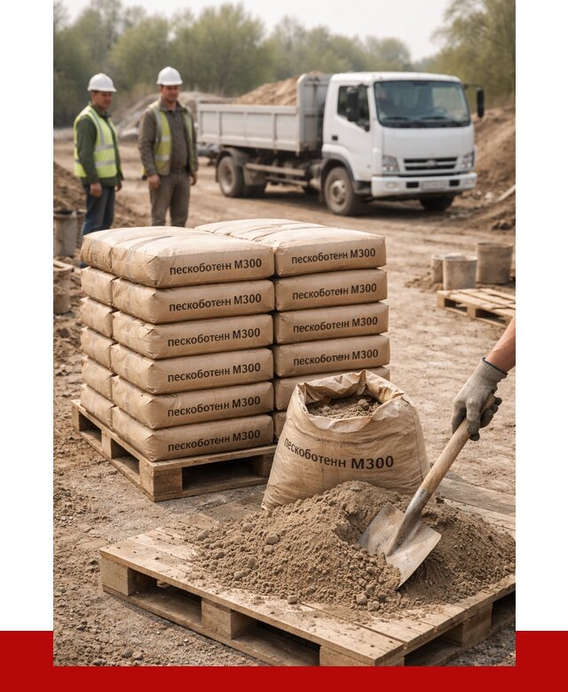 Пескобетон М300 в Серове с доставкой от 4744 р. за куб | ПРОНЕРУДСрв