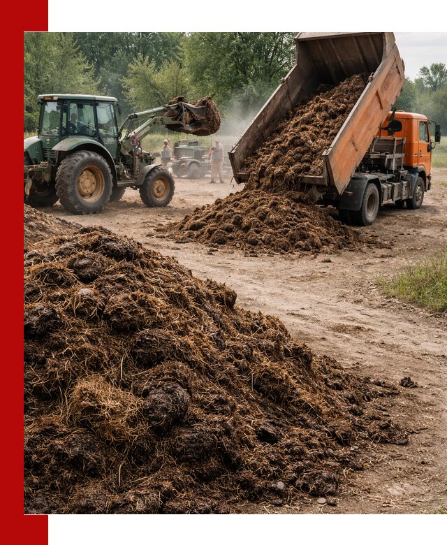 Доставка навоза самосвалами в Серове для сельхозпотребностей