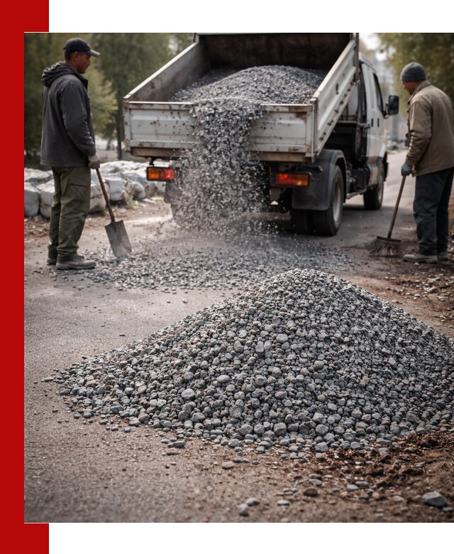 Гранитная крошка для посыпки дорог и тротуаров в Серове