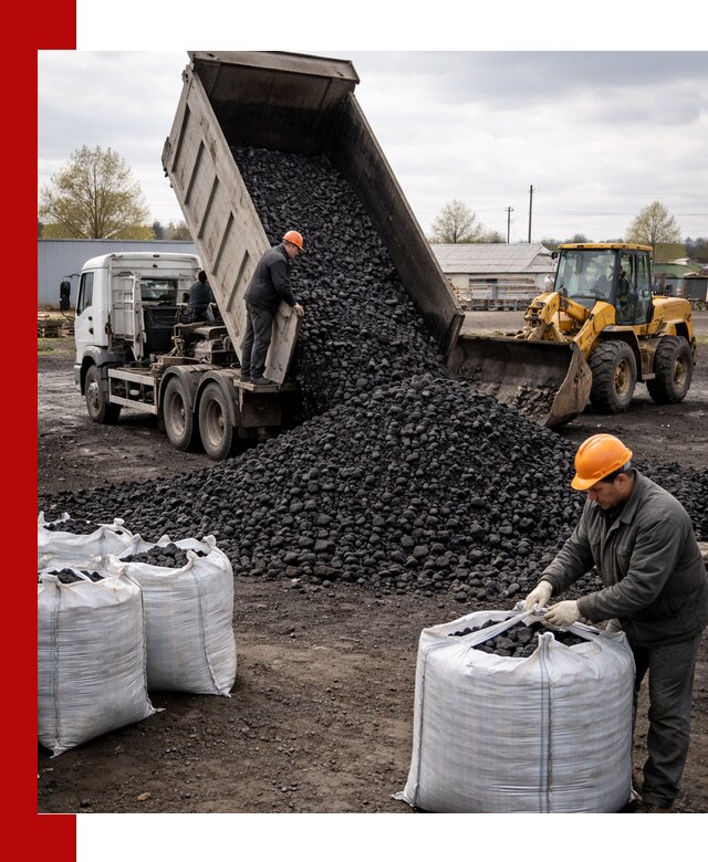 Доставка каменного угля в Серове оптом и в розницу