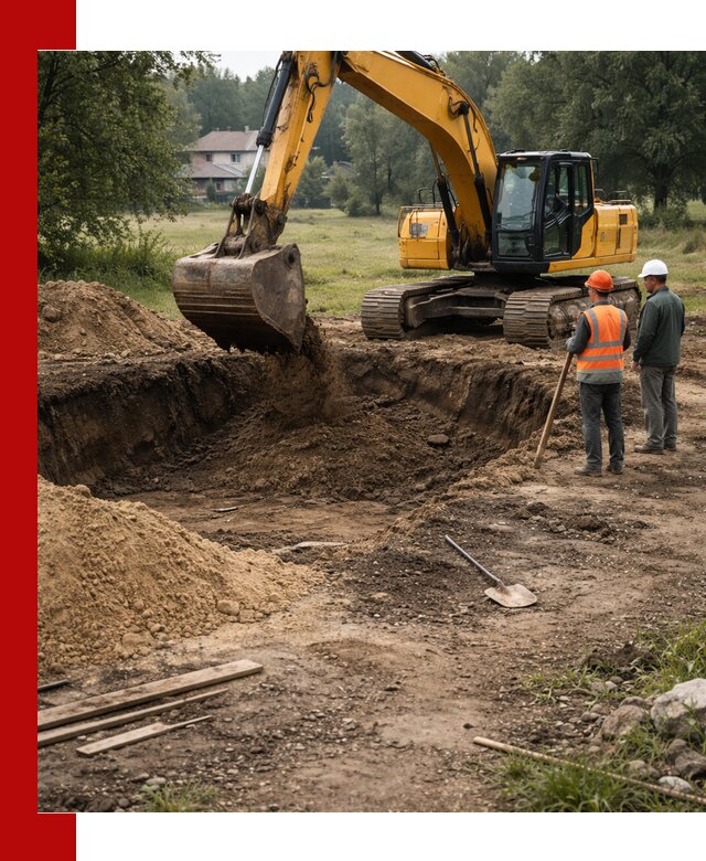 Рытье котлована под фундамент в Серове (быстро и недорого)