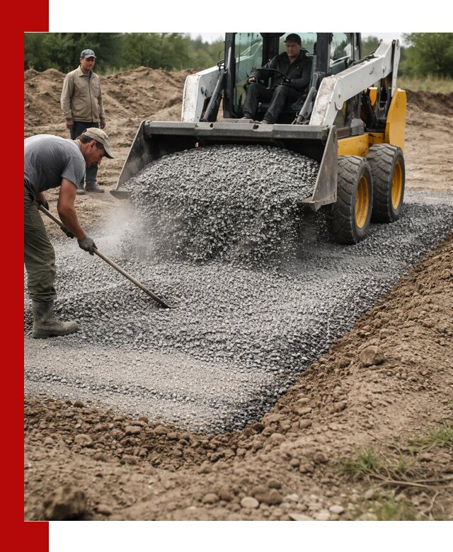 Устройство щебеночной подушки в Серове для дорог и фундаментов